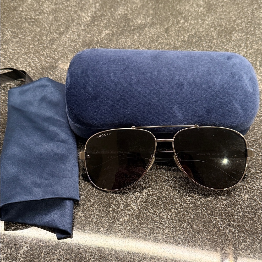 Gucci Black Sunglasses with Navy Case
